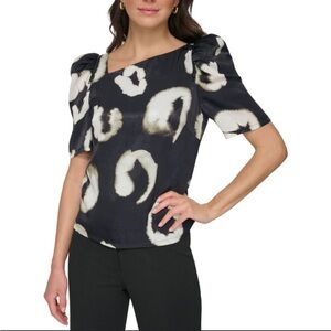 DKNY Black and White Blouse